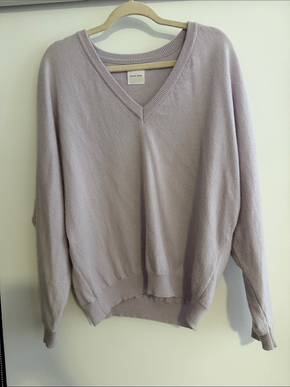 Anine Bing Lavender V-Neck Pullover Sweater